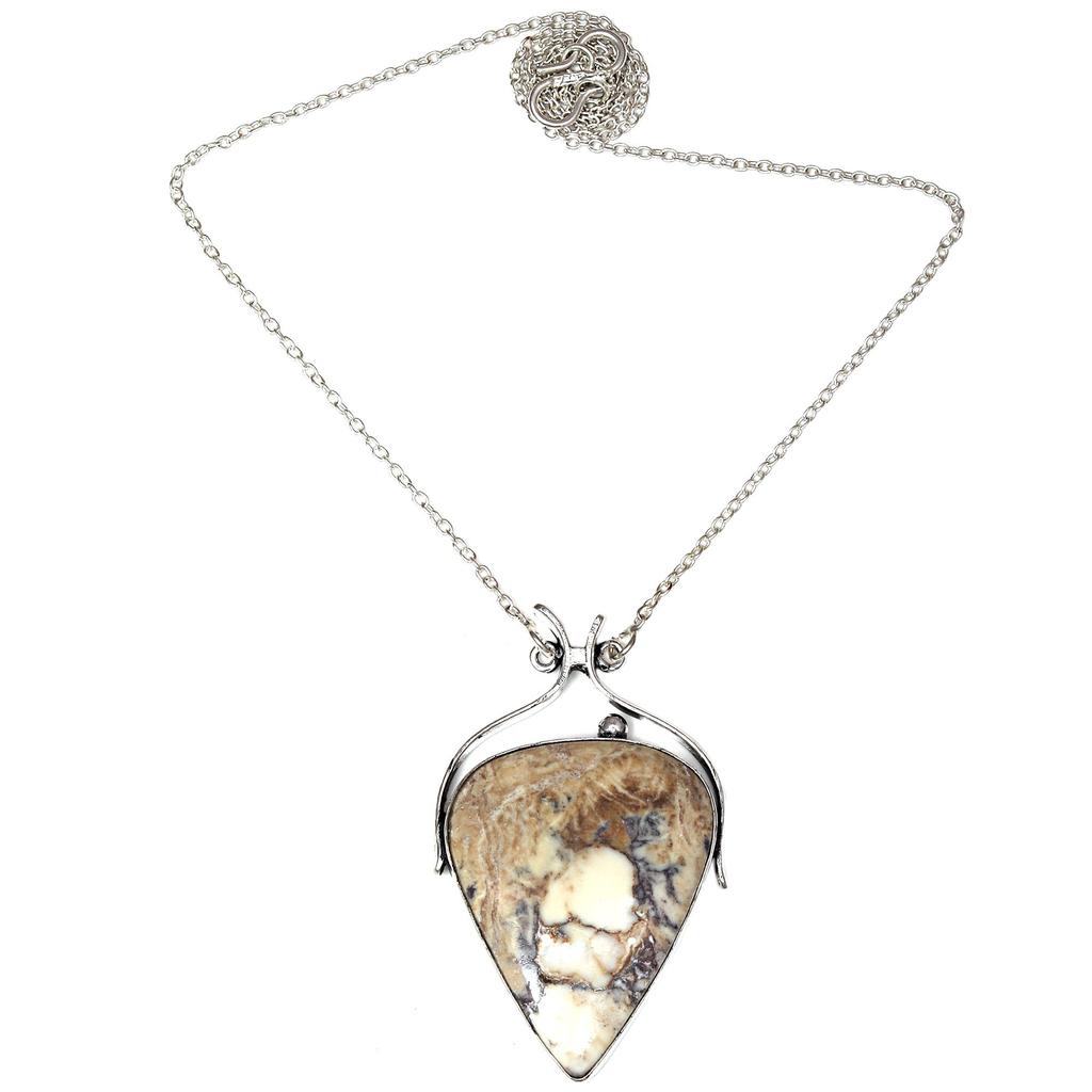 Ювелирное ожерелье ко Дню матери с драгоценным камнем Hunny Dendritic Opal, 20 дюймов