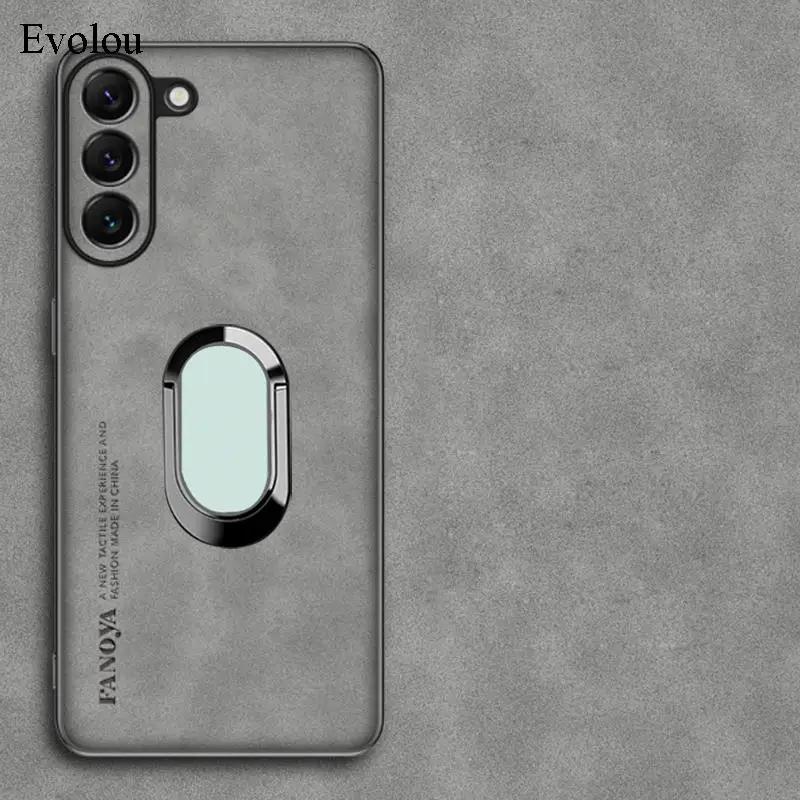 Для Samsung M35 M15 M55 Чехол из натуральной овчины с магнитным кольцом-держателем Для Galaxy M34 M14 M53 M52M13 Мягкий ТПУ Чехол с защитой линз