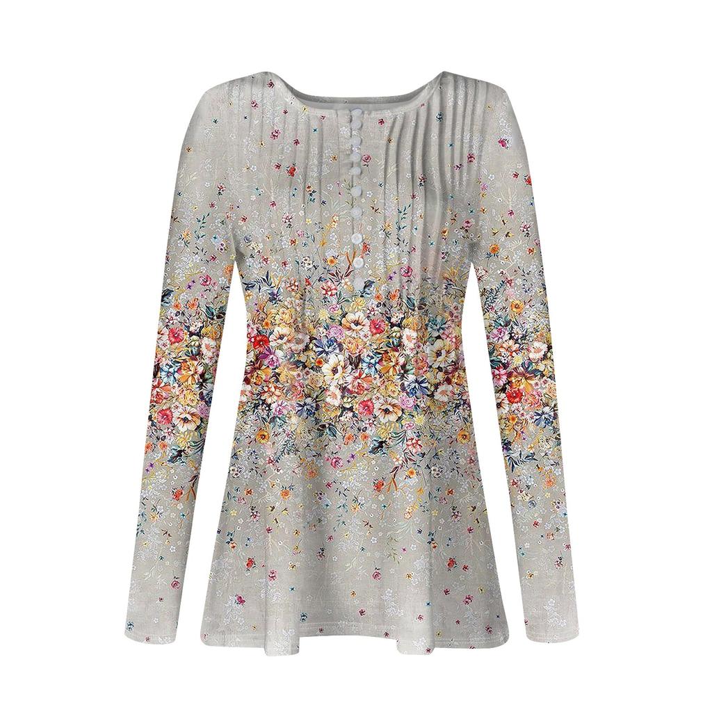 Рубашки с длинным рукавом для женщин, осенняя мода, нарядные повседневные блузки, модные плиссированные туники, топы для леггинсов