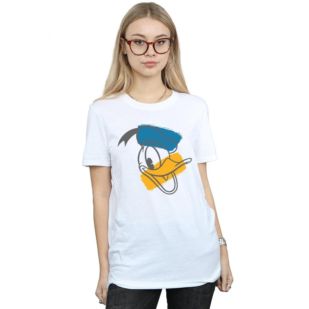 Disney Womens/Ladies Donald Duck Head Cotton Boyfriend T-Shirt