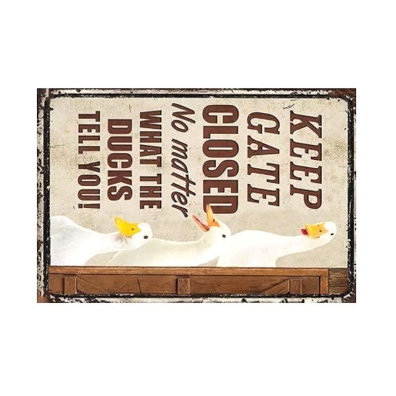 AEE2-Duck Metal Sign Aluminum Vintage Duck Wall Decor For Home Bedroom Bar Restaurant Cafe Club 30X20cm Durable High Guality