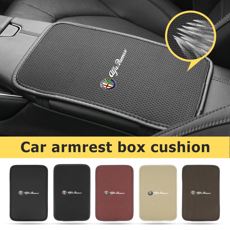 Car Armrest Mat Center Console Arm Rest Protection Cushion Storage Box Cover Pads For Alfa Romeo 159 Giulietta 156 147 Giulia RD6