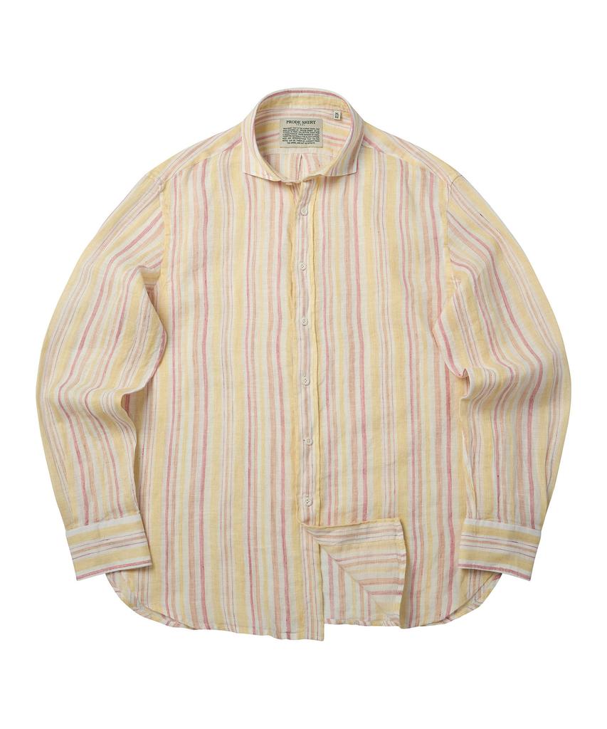 PRODESHIRT Malta Striped Linen Shirt (Pink)