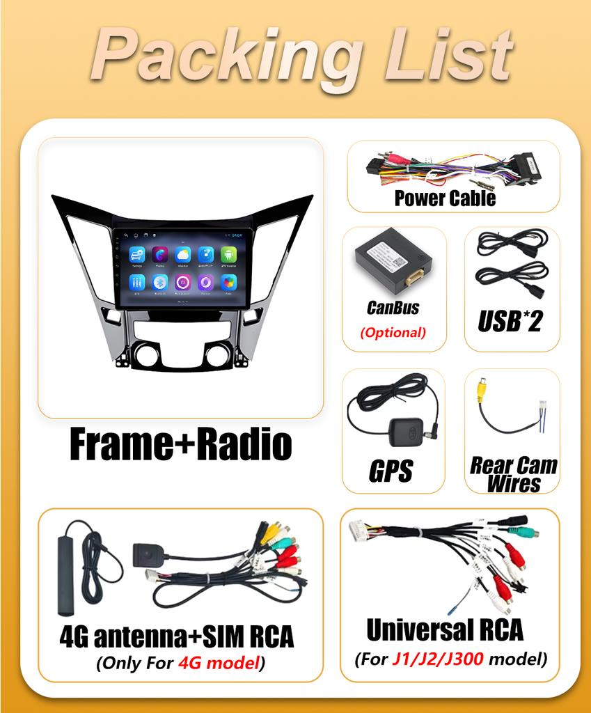 Android 16 Auto Carplay For Hyundai Sonata 6 YF 2009 2010 2011 2012 2013 2014 Car Radio Multimedia Player GPS Navigation BT 5G