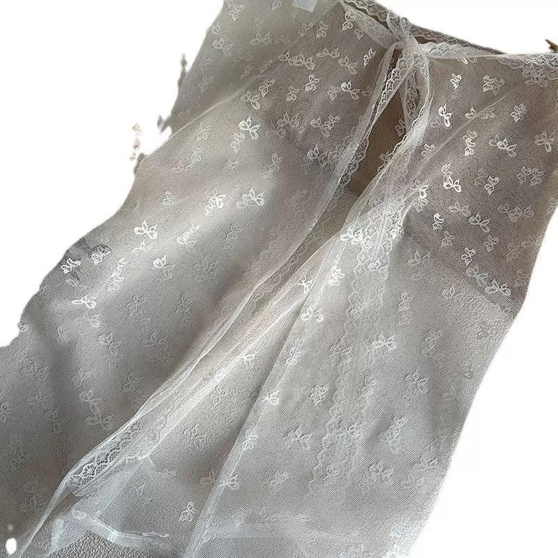 Корейская кружевная вышитая поясная повязка юбка из тюля с многослойным шарфом-аксессуаром