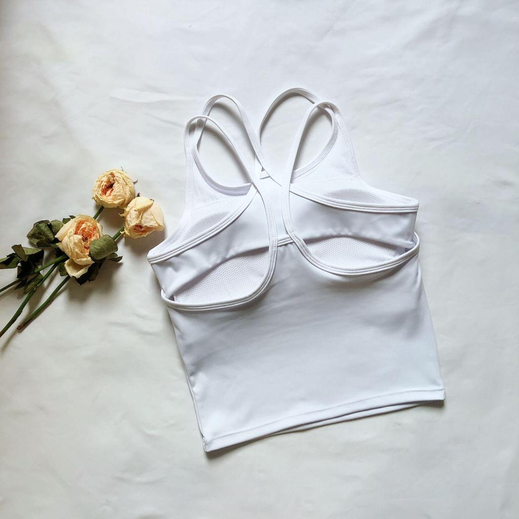 Корейский женский спортивный жилет для фитнеса с нагрудными накладками - ударопрочный, высокоэластичный, быстросохнущий; Идеально подходит для бега, йоги и танцев.