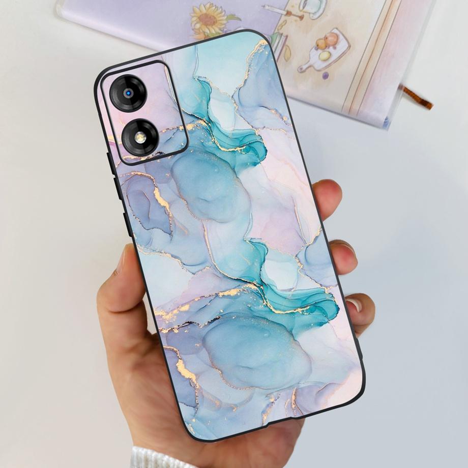 For Motorola Moto E13 Moto G13 Case Matte Black Liquid Silicone Soft Cover Lovely Cat Cartoon Jelly Capas For MotoE13 E 13 G 13