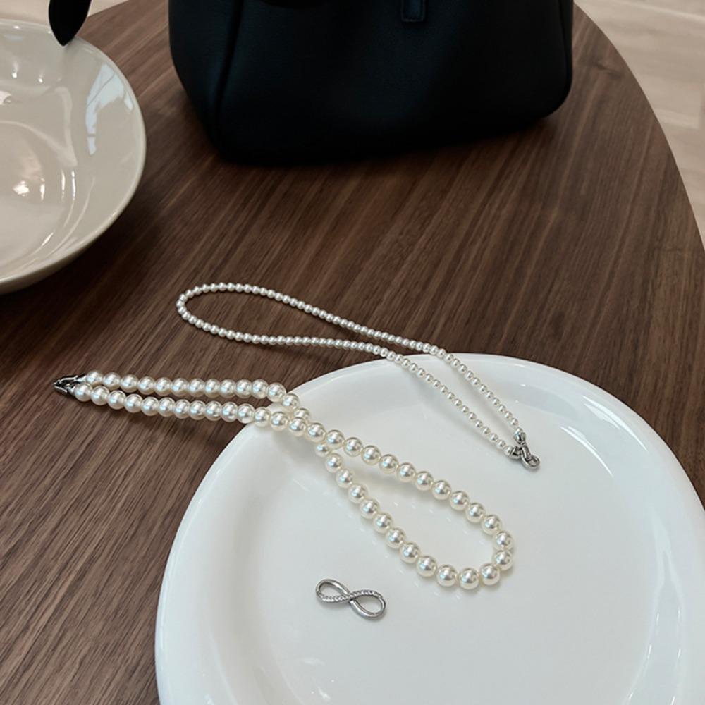 Korean Jewelry Pearl Necklace Double Layered Pearl Chain Choker Elegant Pearl Chain Beads Party