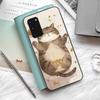 Cartoon Cute Cats Background Phone Case Silicone PC+TPU For Samsung S10 20 30 22 23 24 Plus Lite Ultra Cover