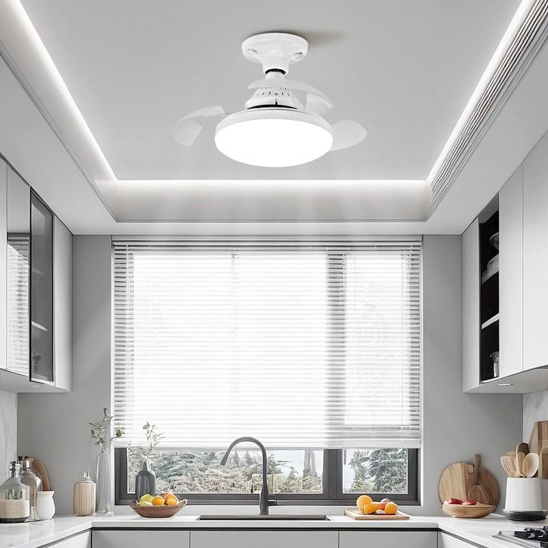 14-дюймовый электрический потолочный вентилятор с подсветкой, гнездо E27, невидимый потолочный вентилятор, 24 Вт, бытовой складной небольшой вытяжной вентилятор