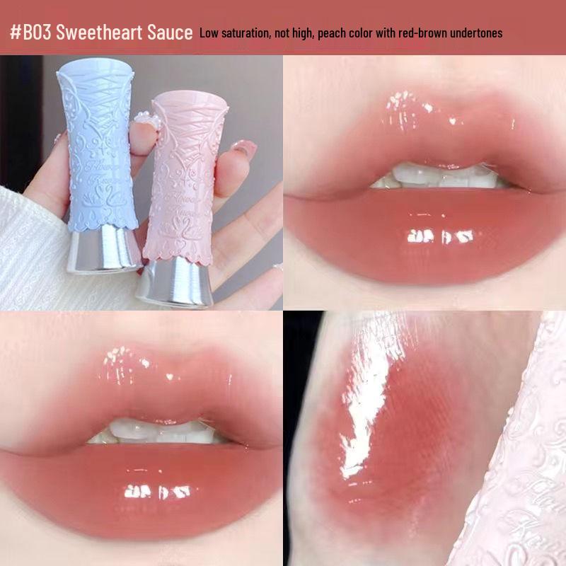 Flower Knows Балет Лебедей Блеск для губ: Зеркальный финиш, Не отпечатывается, Водянисто-легкий, Нюдовая помада для женщин.