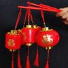 Traditional Chinese New Year Lantern Fu Character Print Spring Festival Lantern with Tassel Holiday Decoration