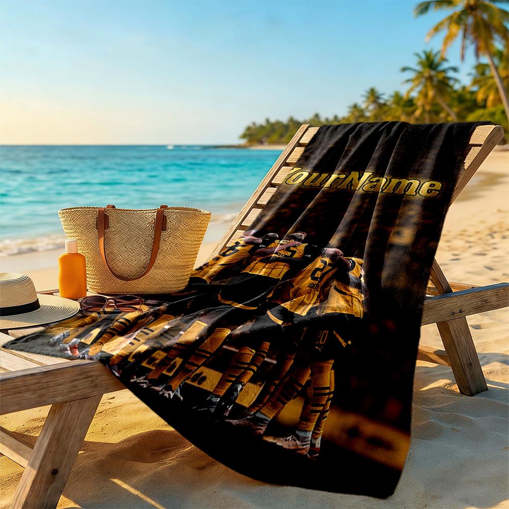 Borussia Dortmund Customize Your Name Beach Towel Super Soft & Absorbent Ideal for Travel Outdoor Swim Pool Yoga Surf Camping Hiking Gym Gift Holiday