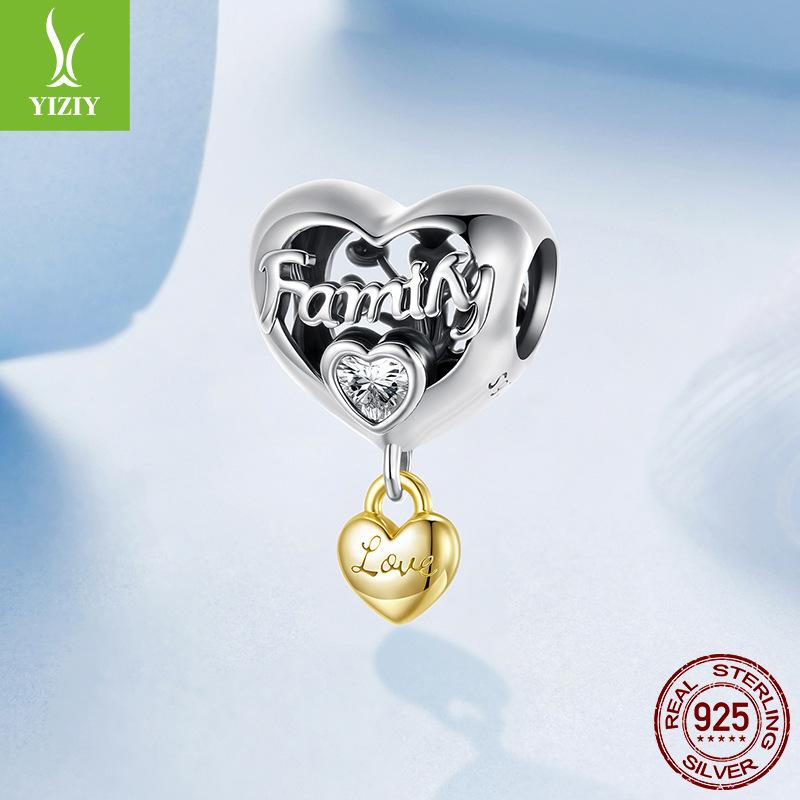 S925 Sterling Silver Love Eternal Family Beaded Accessories, Warm Family Beaded Bracelet