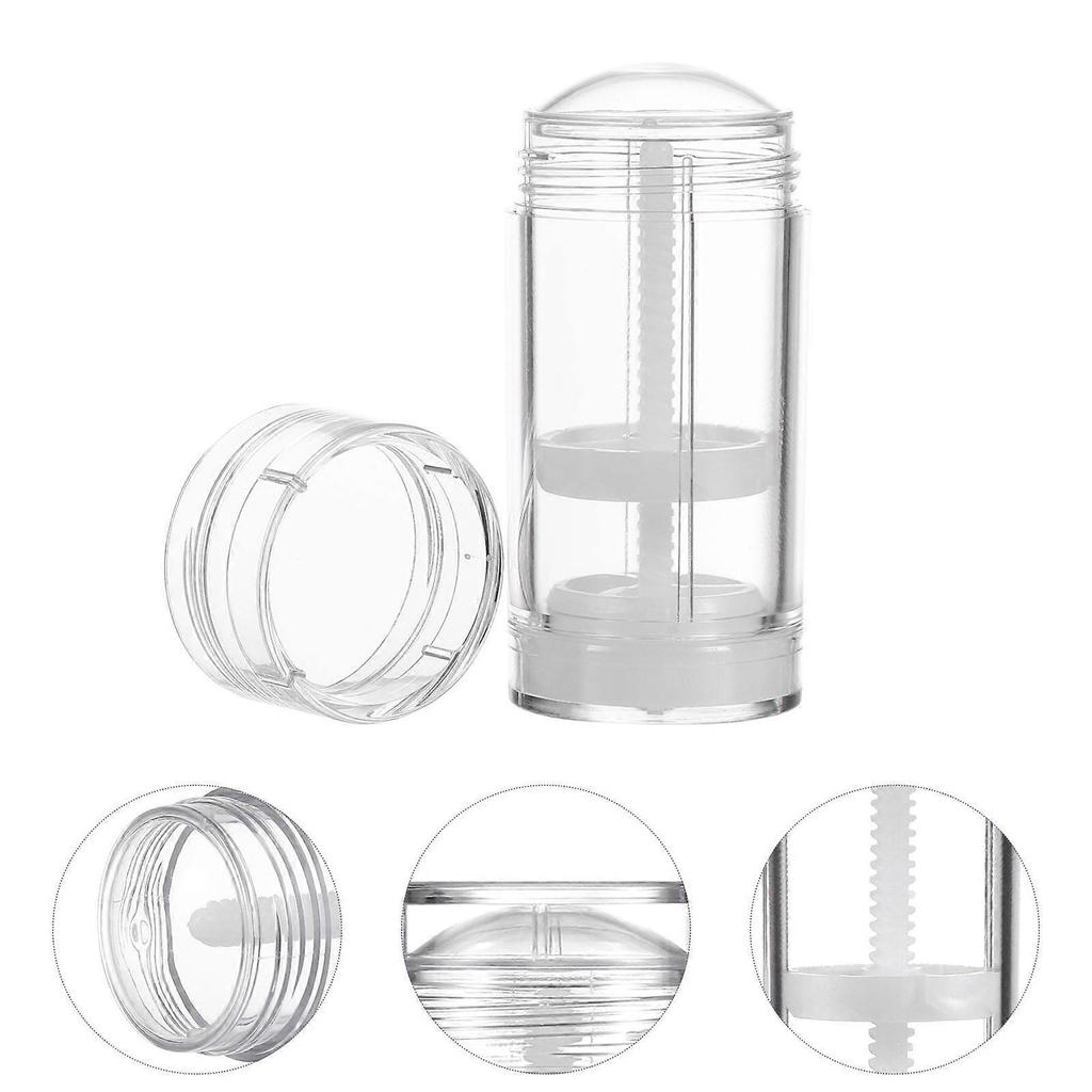 Plastic Deodorant Container Twist-Up Bottle 6Pcs Clear Design