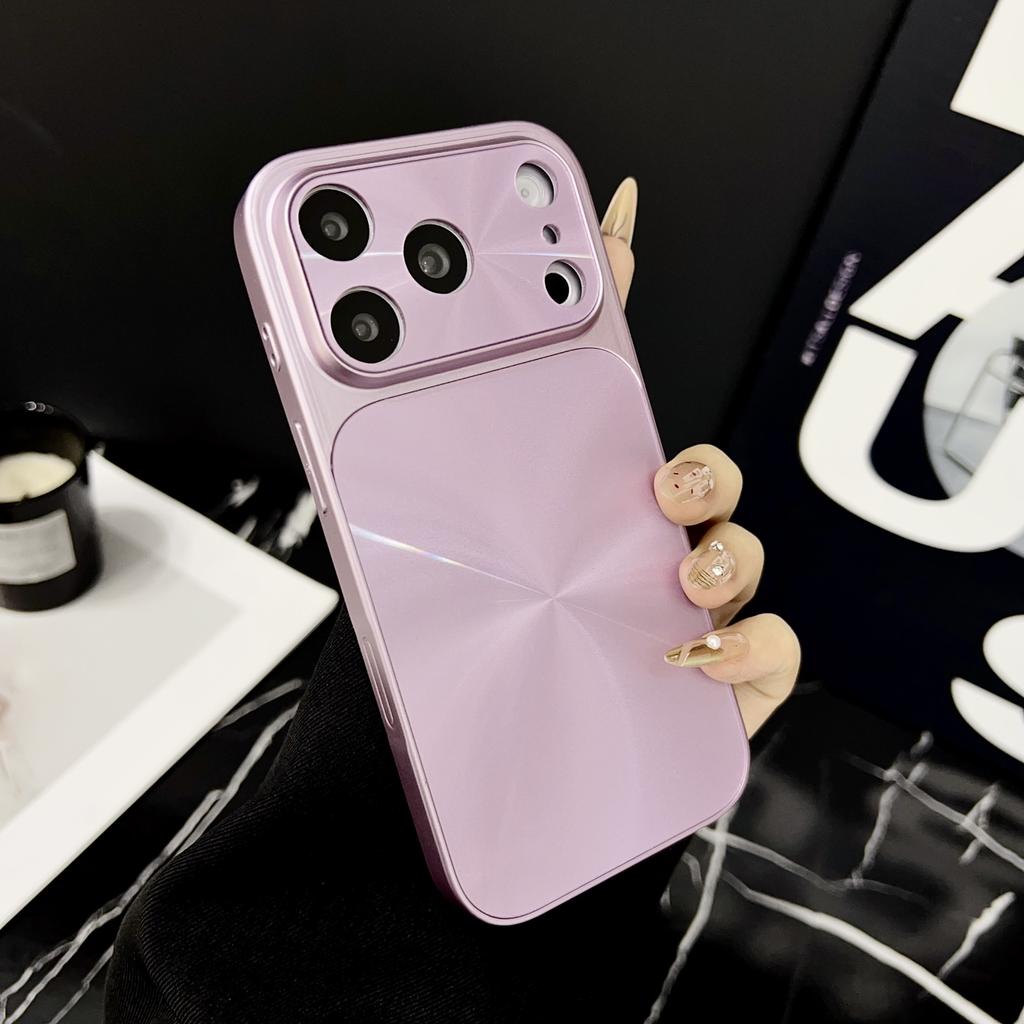 Bright Laser Aurora CD Texture Case For iPhone Air 17 16 15 14 13 Pro Max Solid Color Shockproof Matte Bumper Armor Hard Cover