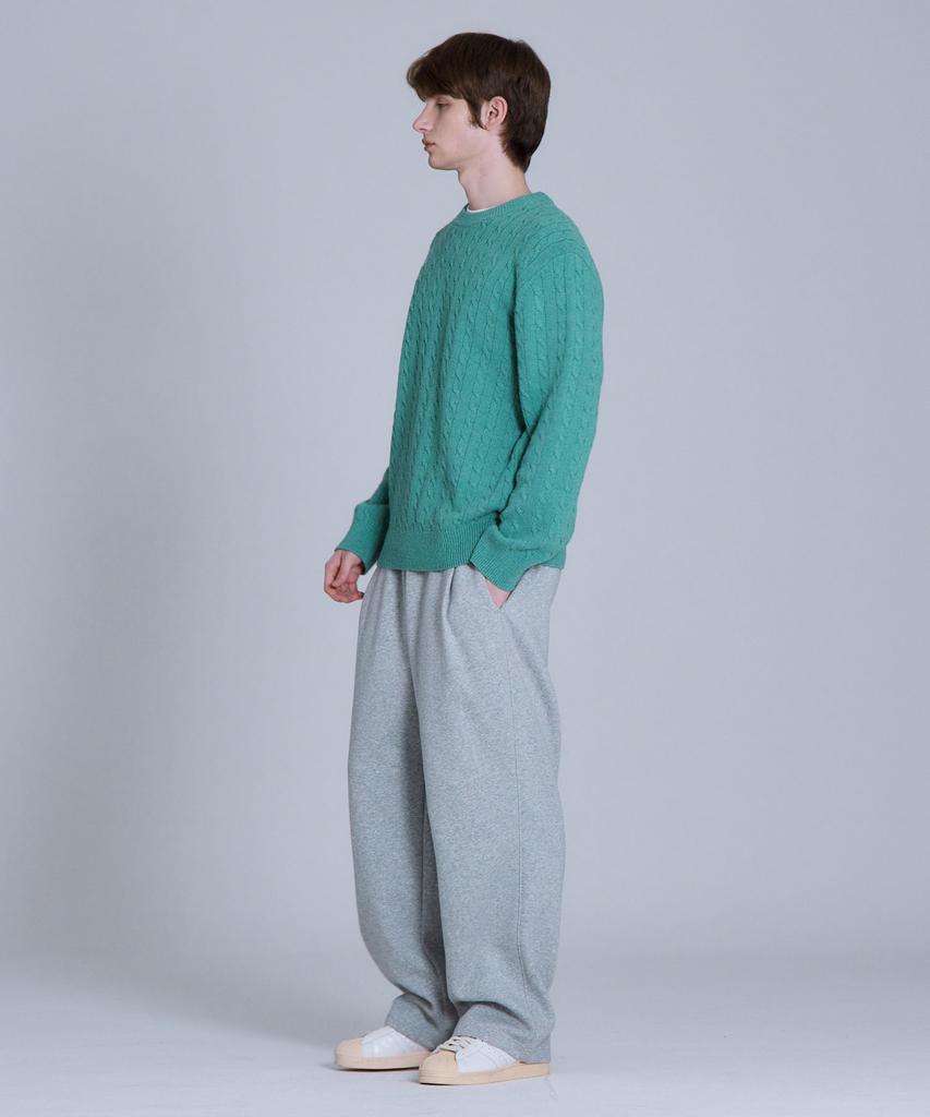 BASIC HOUSE Cable Round Neck Knit Mint Lykt7101 (Type A)