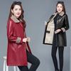 Mid Length Women's Leather Jacket with Plush and Thickened New Winter Jacket PU Leather Mom's Fashion Oversized Women's Clothing