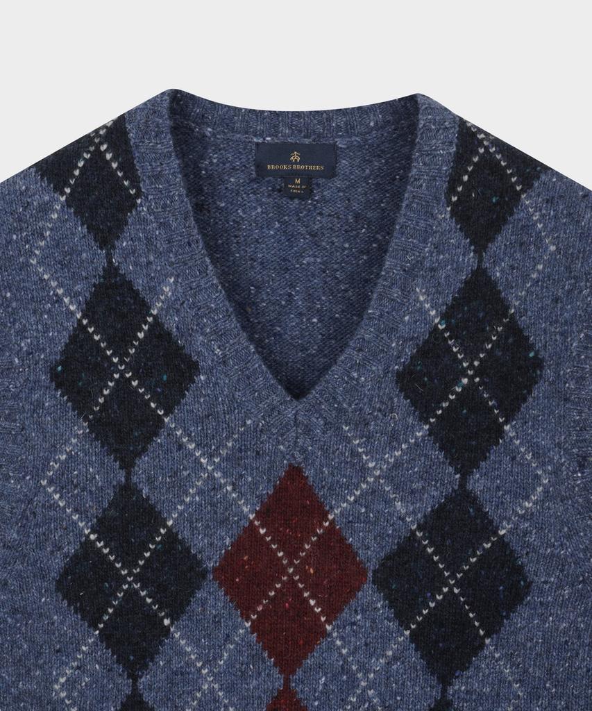 Brooks Brothers Wool Argyle Pattern Vest (Blue) (Bbwvmff401)