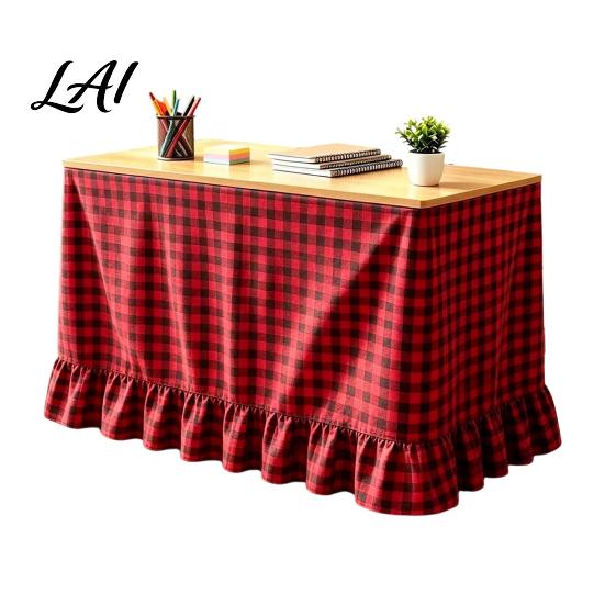 Classroom Desk Cover Gingham Ruffled Table Skirt Cottagecore Teacher Skirt for Classroom Plaid Tablecloth Birthday Wedding Baby Shower Party