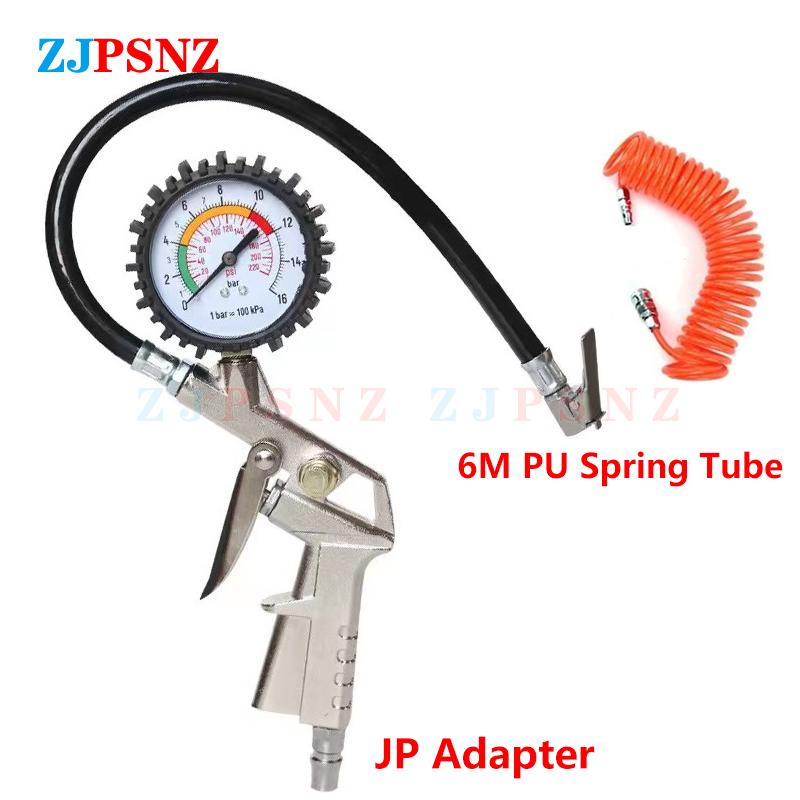 Car Tire Pressure Gauge Pressure Gun Type 0-16Bar/0-220Psi For Air Compressor Car Motorcycle SUV Inflator Pump Tire Repair Tools