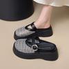 Thick-bottomed Bag Head Slippers Women's 2025 New Summer Fashion Outer Wear One-pedal Woven Hollow Breathable Half Slippers