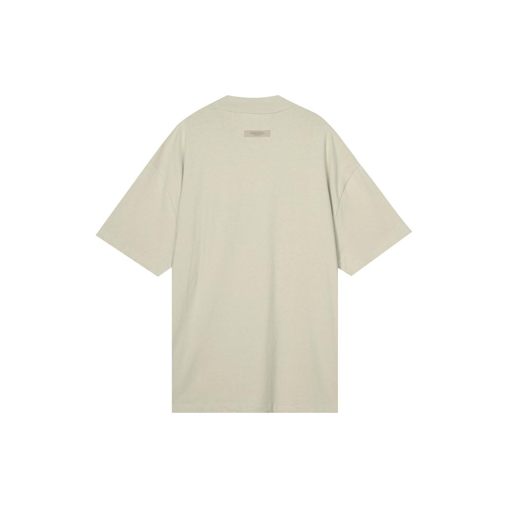Fear of God Essentials Мужская футболка с коротким рукавом и логотипом на груди Топы Пшеничный FOG-SS22-127