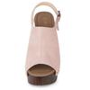Allegra K Women's Platform Slingback Sandals with Chunky Heels, Dust Pink, Size 26.0cm