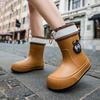 Mid-tube Rain Boots Waterproof Rain Boots Student Outdoor Water Shoes Fashionable Lightweight Non-slip Rubber Shoes