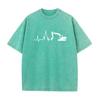 Новая футболка Excavator Washed T-Shirt для мужчин из хлопка Heartbeat of Excavator Bleached T-Shirt для мужчин Одежда Bleach T-Shirt