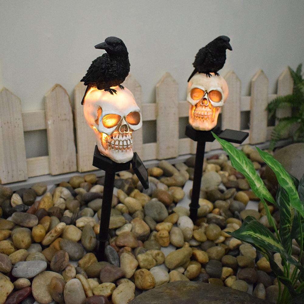 2PCS Solar Halloween Outdoor Garden Skeleton Ghost LED Lightt Party Decoration