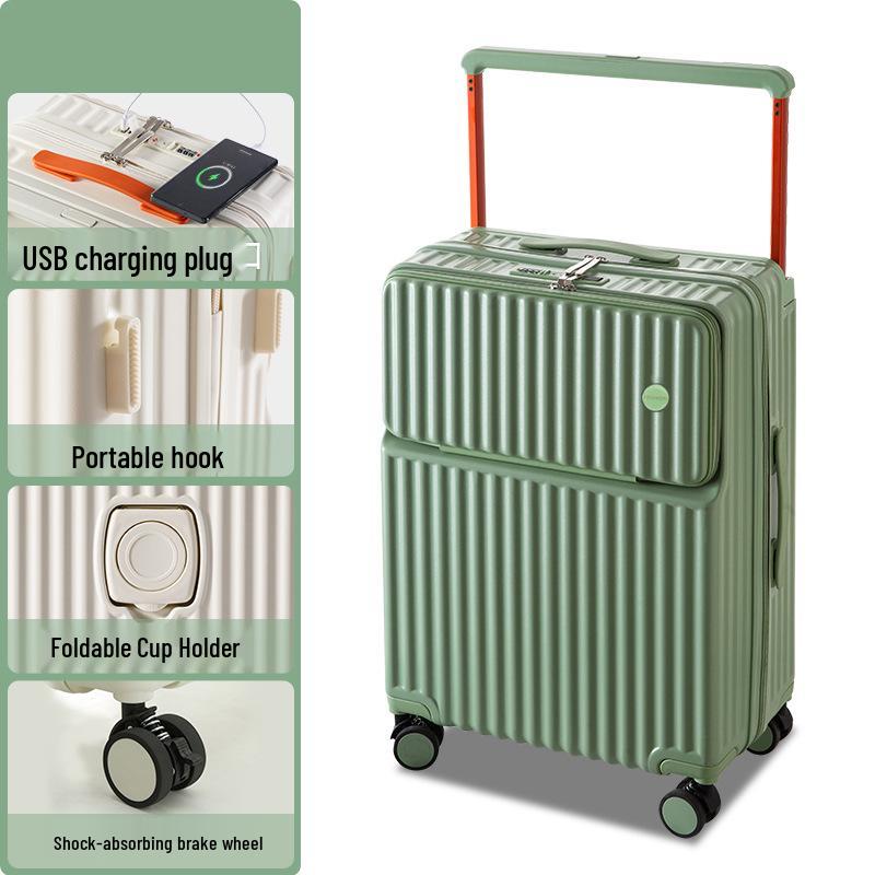 2025 Широкая выдвижная ручка Открывающийся спереди 20-дюймовый чемодан и 26-дюймовая настраиваемая тележка на универсальных колесах