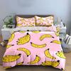 Banana-Themed Three-Piece Set Design kid's and adults' bedroom decor, Exquisite three-piece bedding set gift