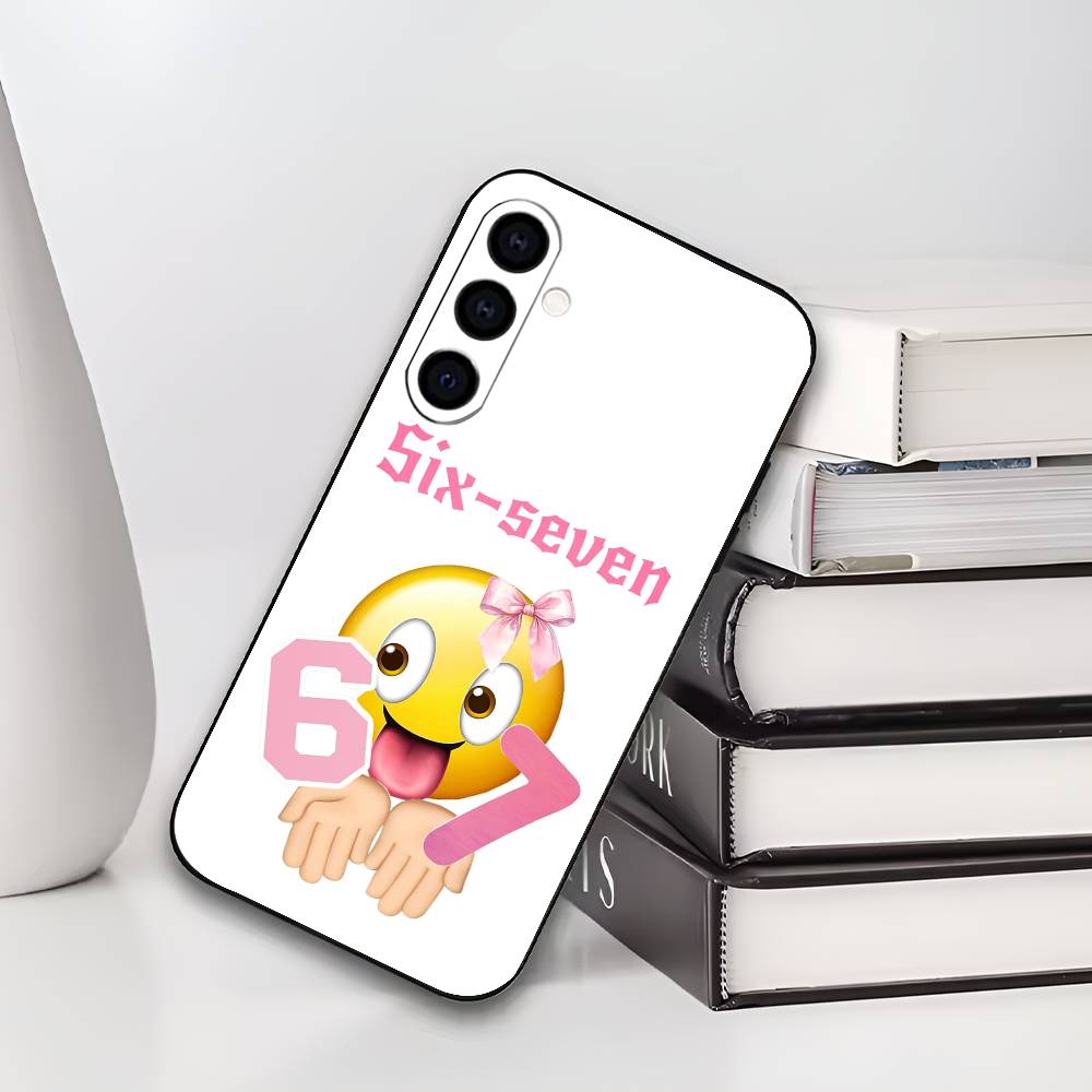 Six Seven 67 Phone Case For Samsung Galaxy A73,A72,A71,A70,A53,A52,A51,Soft Silicone Black Cover