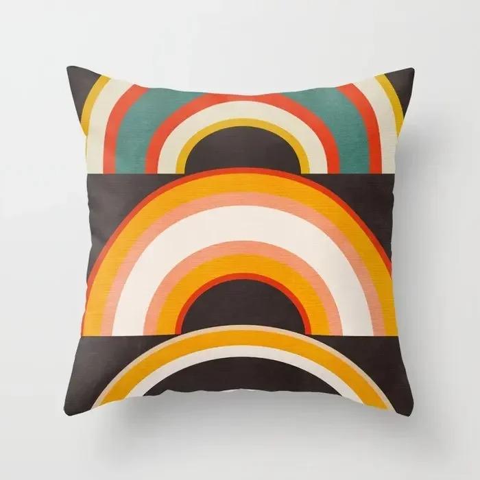 Nordic Morandi Geometric Abstract Rainbow Decorative Home Pillowcase Cushion Cover