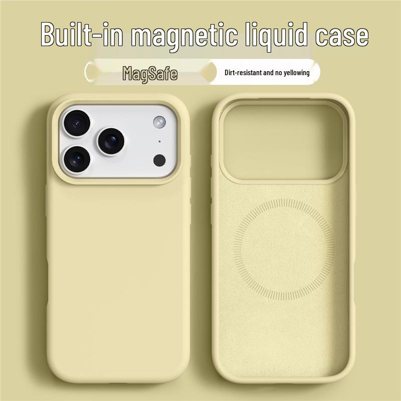 Магнитный чехол из жидкого силикона для iPhone 16 Pro Max – Полное покрытие, Новый дизайн с большим отверстием