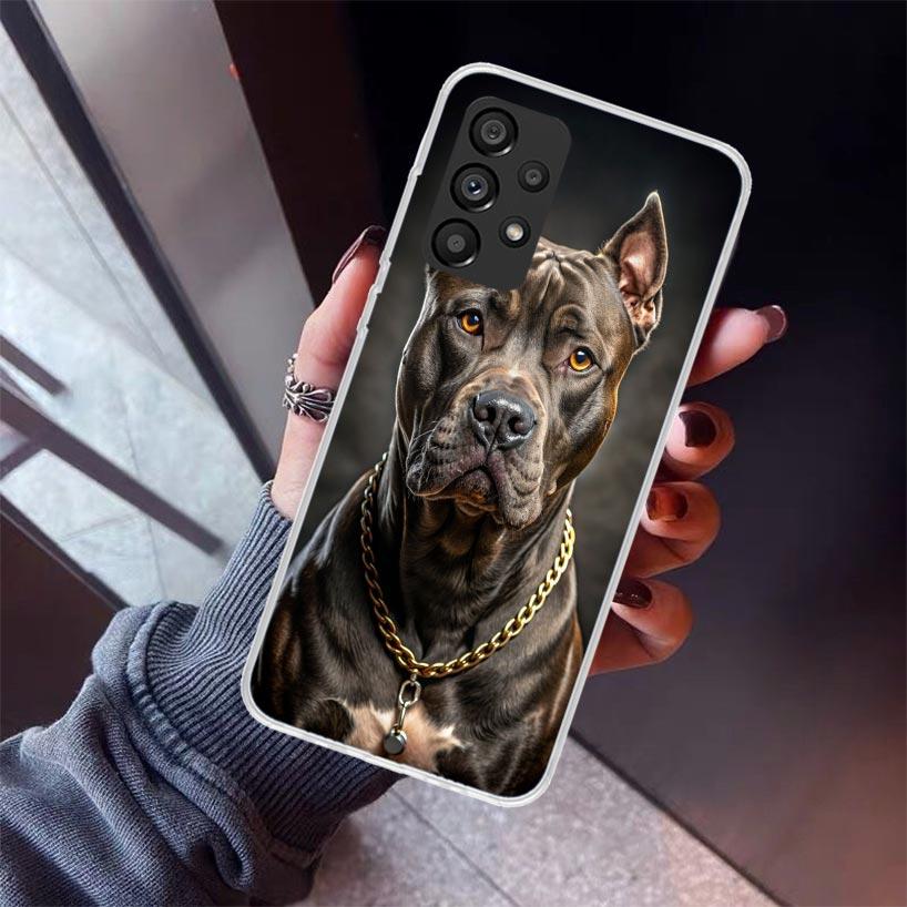 Pit Bull Pet Dog Pitbull Phone Case For Samsung Galaxy A52 A51 A50S A32 A22 A12 A02S A72 A71 A31 A70 A30S Note 20 Ultra 10 Plus