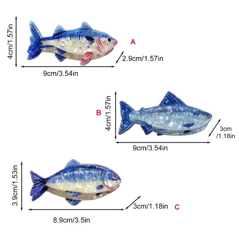 Стильная акриловая заколка для волос в форме рыбы для женщин, реалистичный дизайн морского существа, аксессуар для волос для вечеринок и повседневного использования