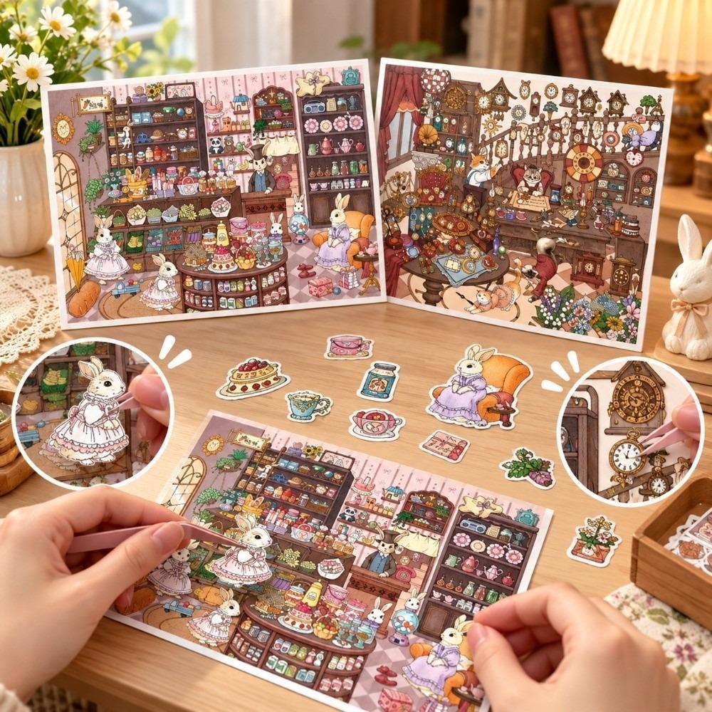 1 Set 2.5D Layered Scene Sticker Peel And Stick Stress Relief Craft Toy Scrapbooking Journaling