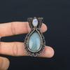 Aquamarine 999 Copper Wire Wrapped Pendant, Handmade Gemstone Pendant Jewelry, Gifts For Wife Brand New Pendant