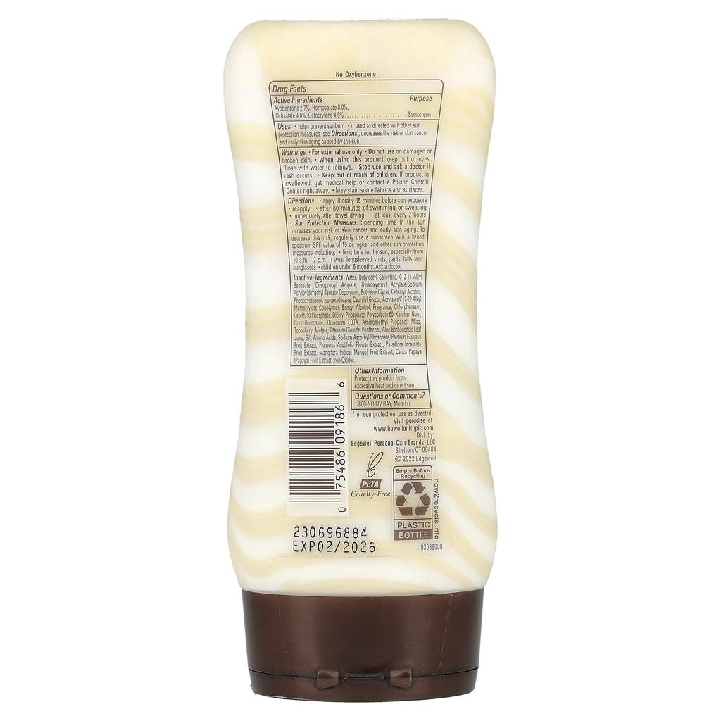 Hawaiian Tropic Oil-free Sunscreen, Lightweight Hydration, SPF 50, 6 Fl Oz (177 Ml)