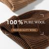 Winter New Solid Color 100% Pure Wool Knitted Hat, High-End And Versatile, Warm Woolen Hat For Men And Women