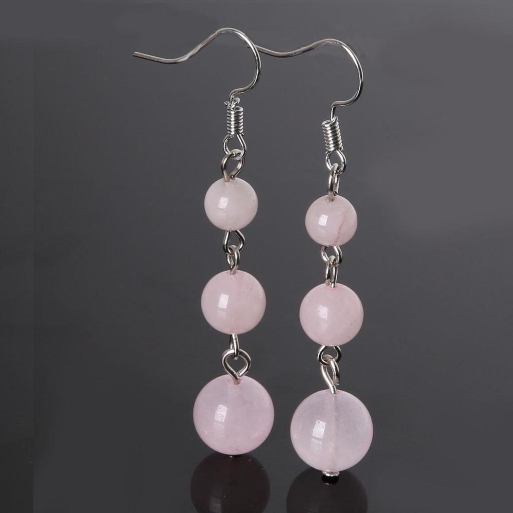 1Pair Vintage Earrings Natural Quartz Stone Beads Earing Accessories