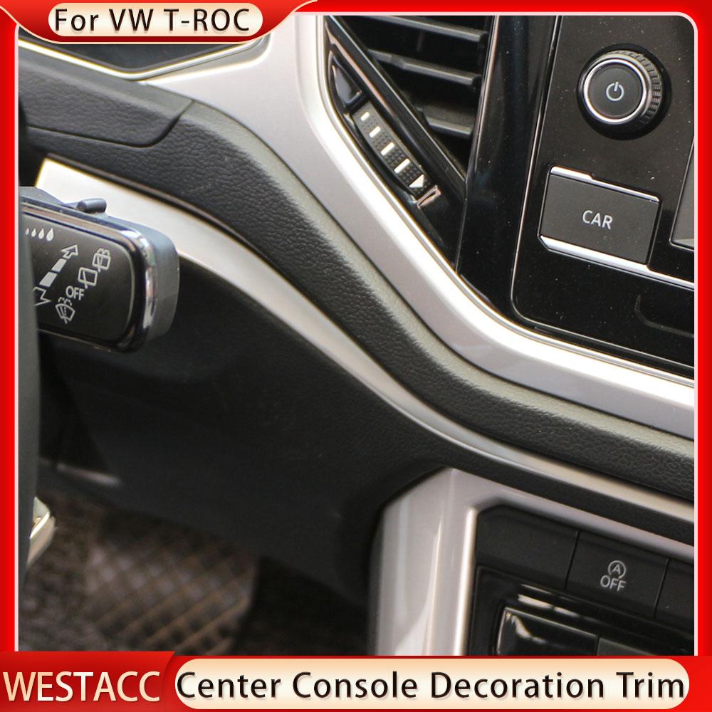 Центральная консоль автомобиля, декоративная полоса, наклейка для Volkswagen VW Troc T-roc 2018 2022
