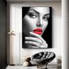 Красные губы женщина холст картины постеры и печать настенная живопись картина для гостиной домашний декор