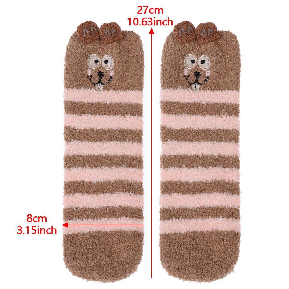 Теплые носки с рисунком животных 3D пушистые коралловые носки для носков рождественские подарочные носки с коробкой
