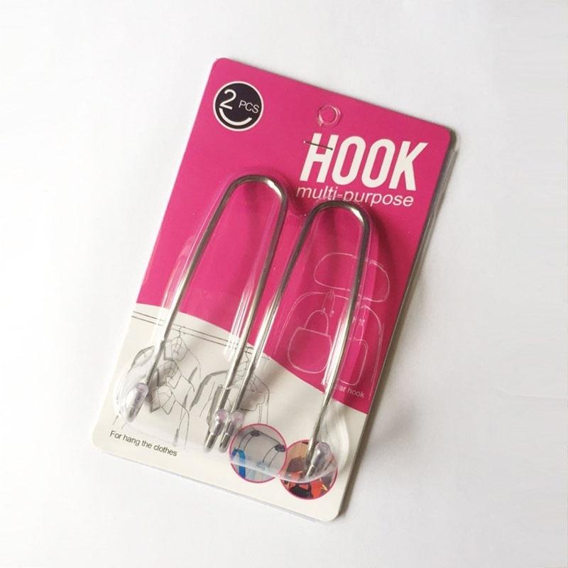 2 Pcs/Set Multi-functional Metal Auto Car Seat Headrest Hanger Bag Hook Holder for Bag Purse Cloth G