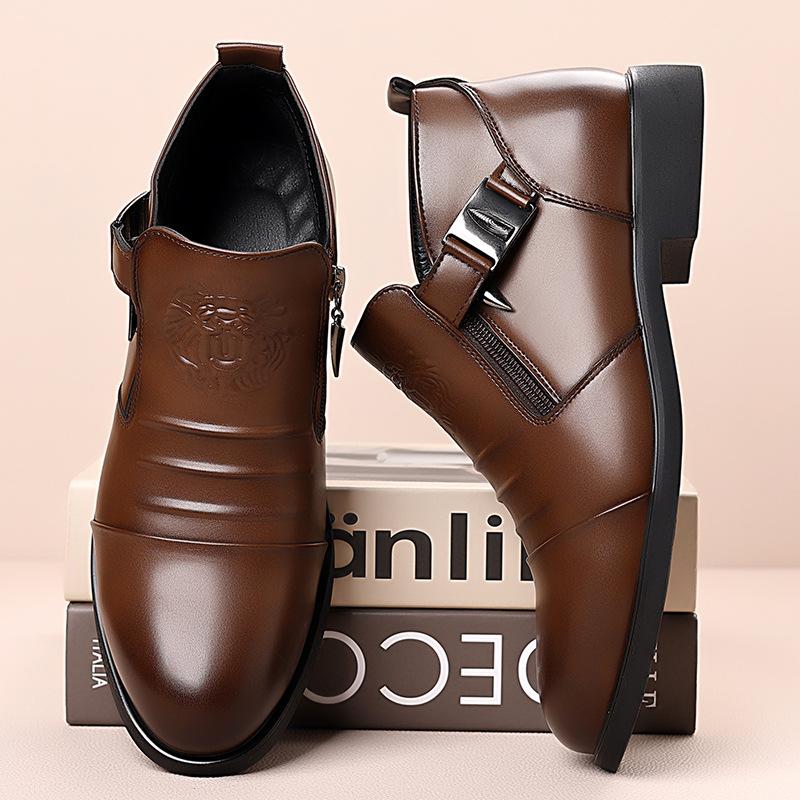 2025 Autumn Early Winter Shoes Mens Ankle Boots Flat Brand Male Footwear British Style Single Boots