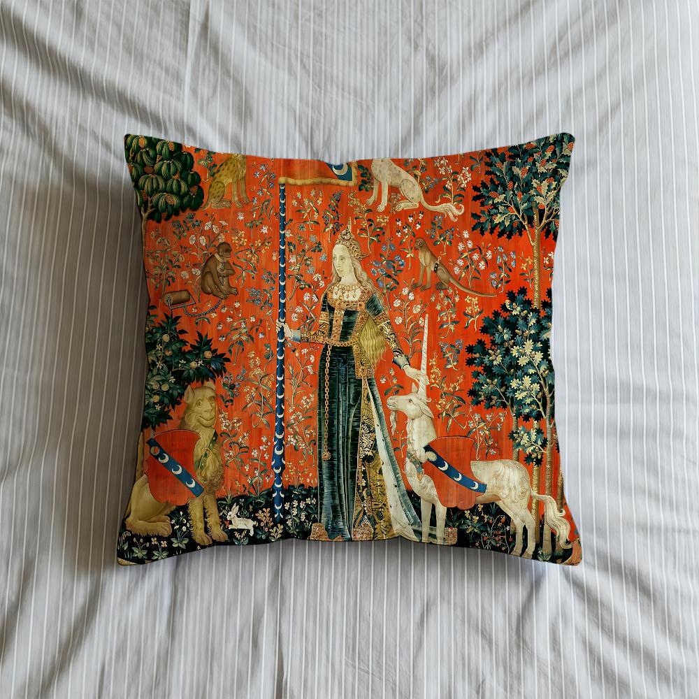 Подушка Средневековая Чехол Мягкий Дева Единорог Чехол И Для Дивана Гостиная Дом Удобный Офис Декор Защитные Наволочки