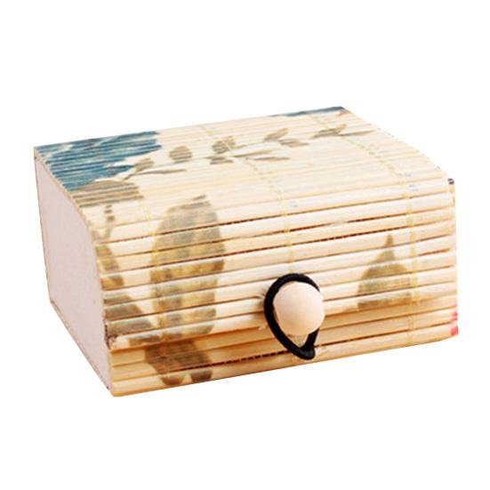 Бамбуковое деревянное ожерелье, серьги, футляр для хранения ювелирных изделий, коробка для хранения мелочей, держатель